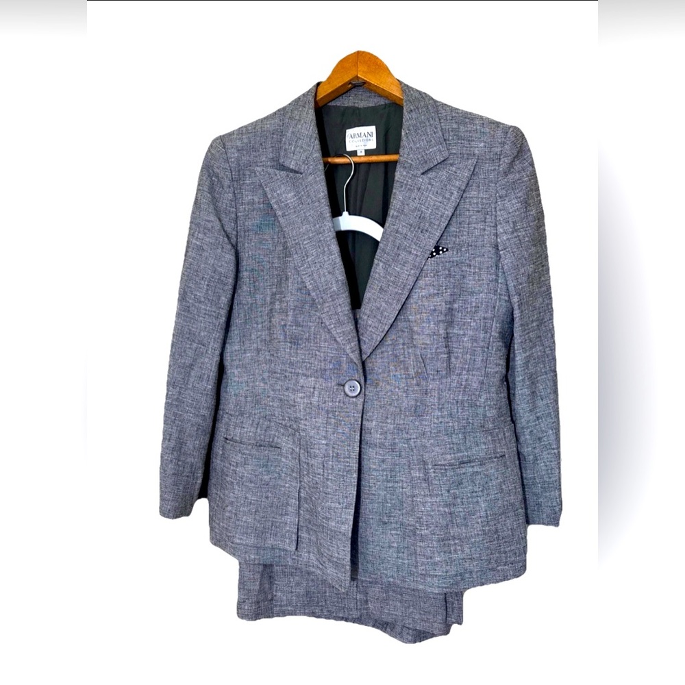 Vintage ARMANI COLLEZIONI Women’s Gray Pant Suit Size 10 Made In Italy